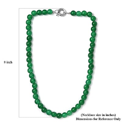 Green Agate 234.35 ctw Beaded Necklace in Platinum Bond 20 Inches