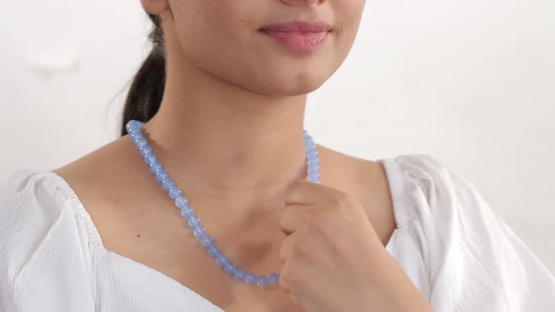 Blue Agate 243.65 ctw Beaded Necklace in Platinum Bond 20 Inches