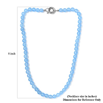 Blue Agate 243.65 ctw Beaded Necklace in Platinum Bond 20 Inches