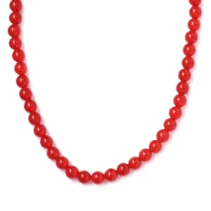 Red Agate 243.50 ctw Beaded Necklace in Platinum Bond 20 Inches