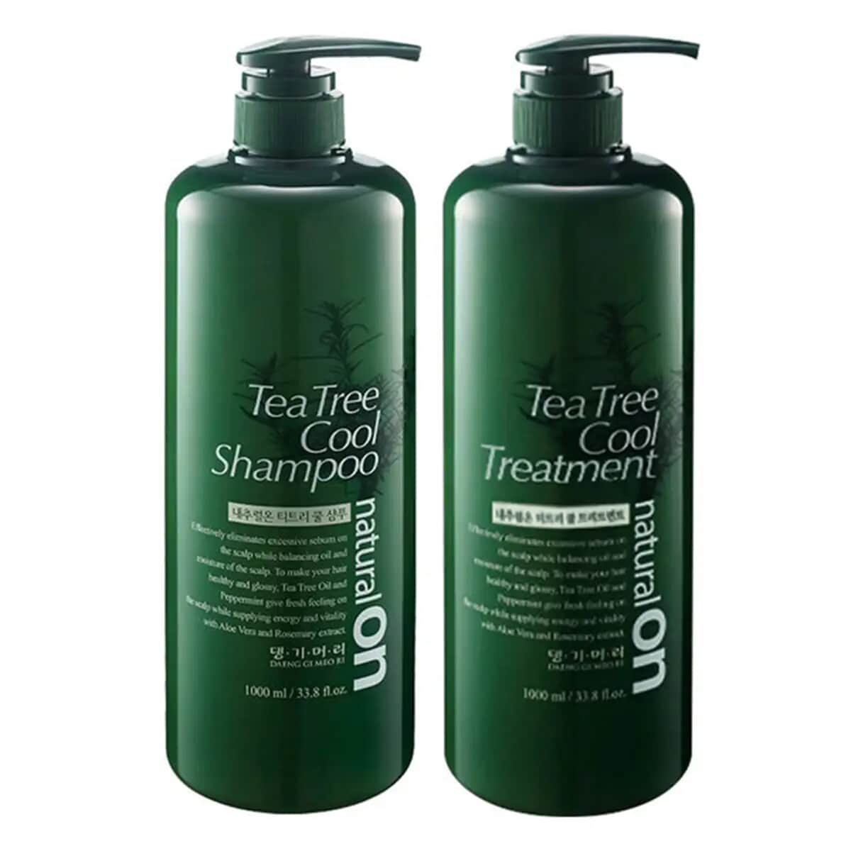 Daeng Gi Meo Ri Natural On Tea Tree Cool Shampoo & Treatment (33.8oz Each) image number 0