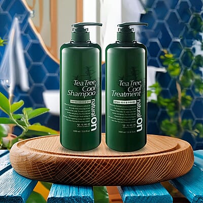 Daeng Gi Meo Ri Natural On Tea Tree Cool Shampoo & Treatment (33.8oz Each)