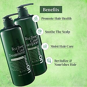 Daeng Gi Meo Ri Natural On Tea Tree Cool Shampoo & Treatment (33.8oz Each)