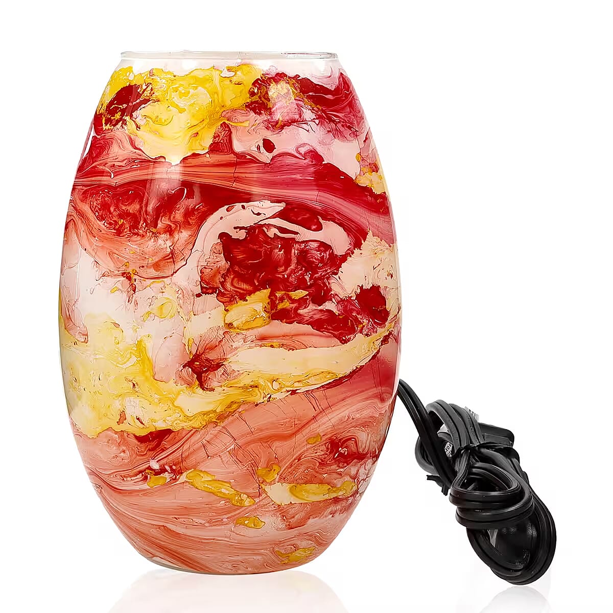 Handcrafted Multi Color Marble Printed Glass Lamp with 1.5 mtr Cord and Inline Switch (8.5x5.5) image number 0