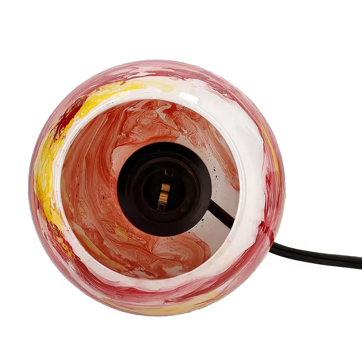 Handcrafted Multi Color Marble Printed Glass Lamp with 1.5 mtr Cord and Inline Switch (8.5x5.5) image number 5