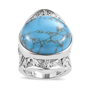 Mojave Blue Turquoise 17.40 ctw Ring in Stainless Steel (Size 10.0)