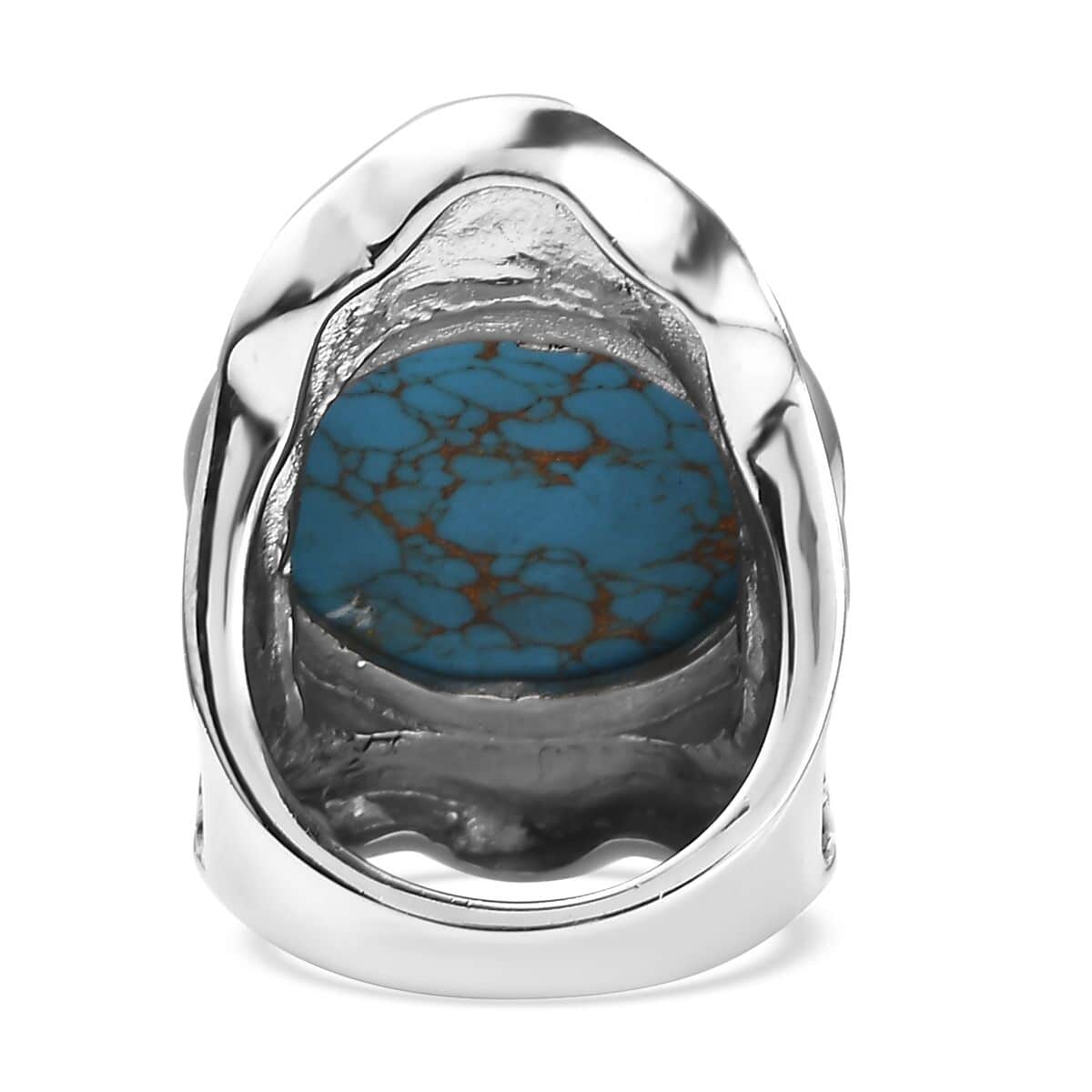 Mojave Blue Turquoise 17.40 ctw Ring in Stainless Steel (Size 10.0) image number 4