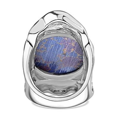 Mojave Purple Turquoise 18.20 ctw Solitaire Ring in Stainless Steel (Size 10.0) 