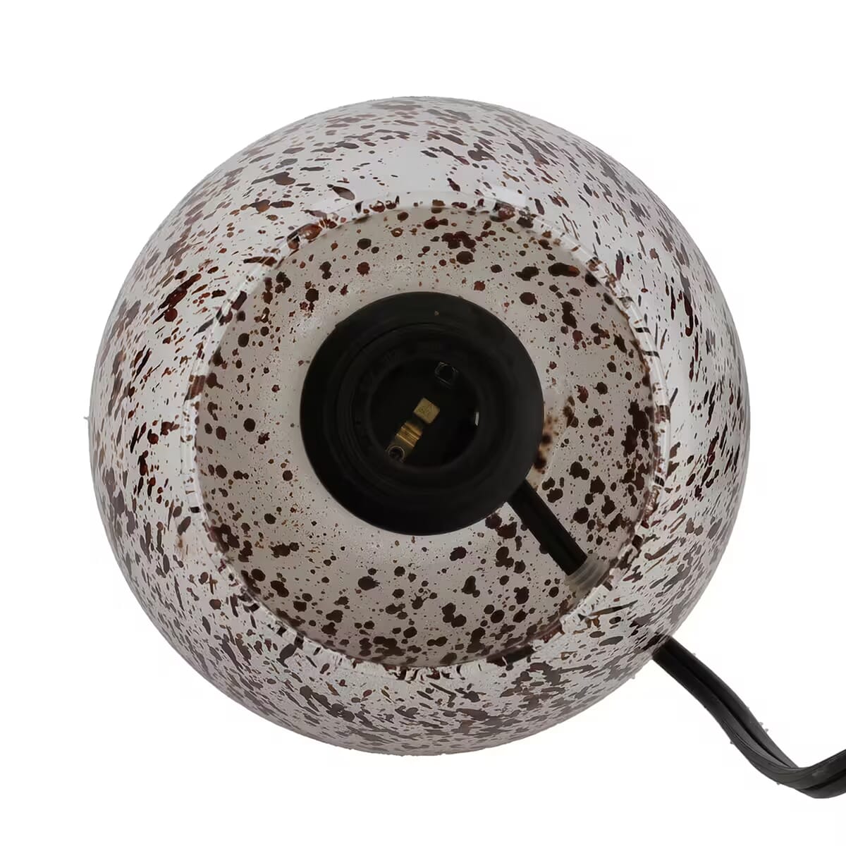 Handcrafted White & Brown Marble Printed Glass Lamp with 1.5 mtr Cord and Inline Switch (8.5x5.5) image number 5