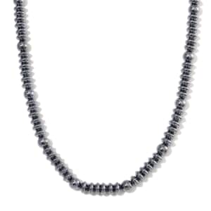 Terahertz 350.00 ctw Beaded Men's Necklace in Rhodium Over Sterling Silver 22-24 Inches