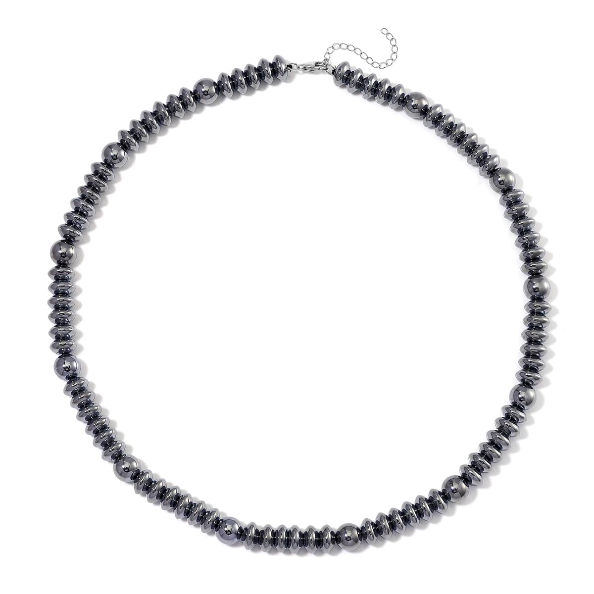 Terahertz 350.00 ctw Beaded Men's Necklace in Rhodium Over Sterling Silver 22-24 Inches image number 2