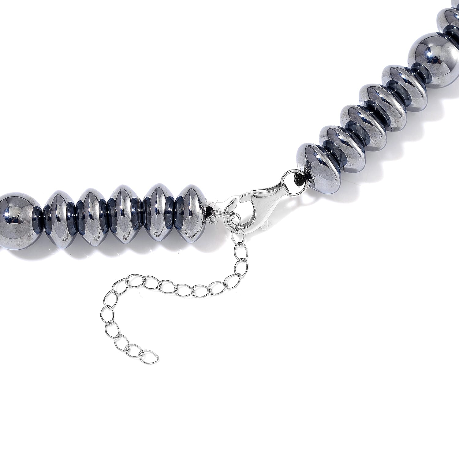 Terahertz 350.00 ctw Beaded Men's Necklace in Rhodium Over Sterling Silver 22-24 Inches