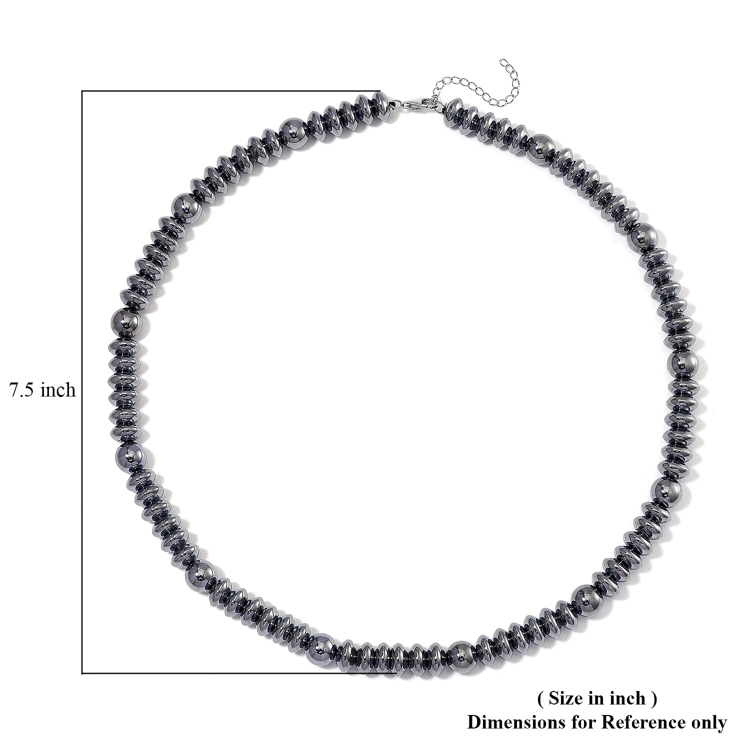 Terahertz 350.00 ctw Beaded Men's Necklace in Rhodium Over Sterling Silver 22-24 Inches