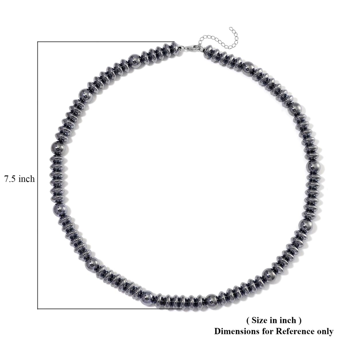 Terahertz 350.00 ctw Beaded Men's Necklace in Rhodium Over Sterling Silver 22-24 Inches image number 4