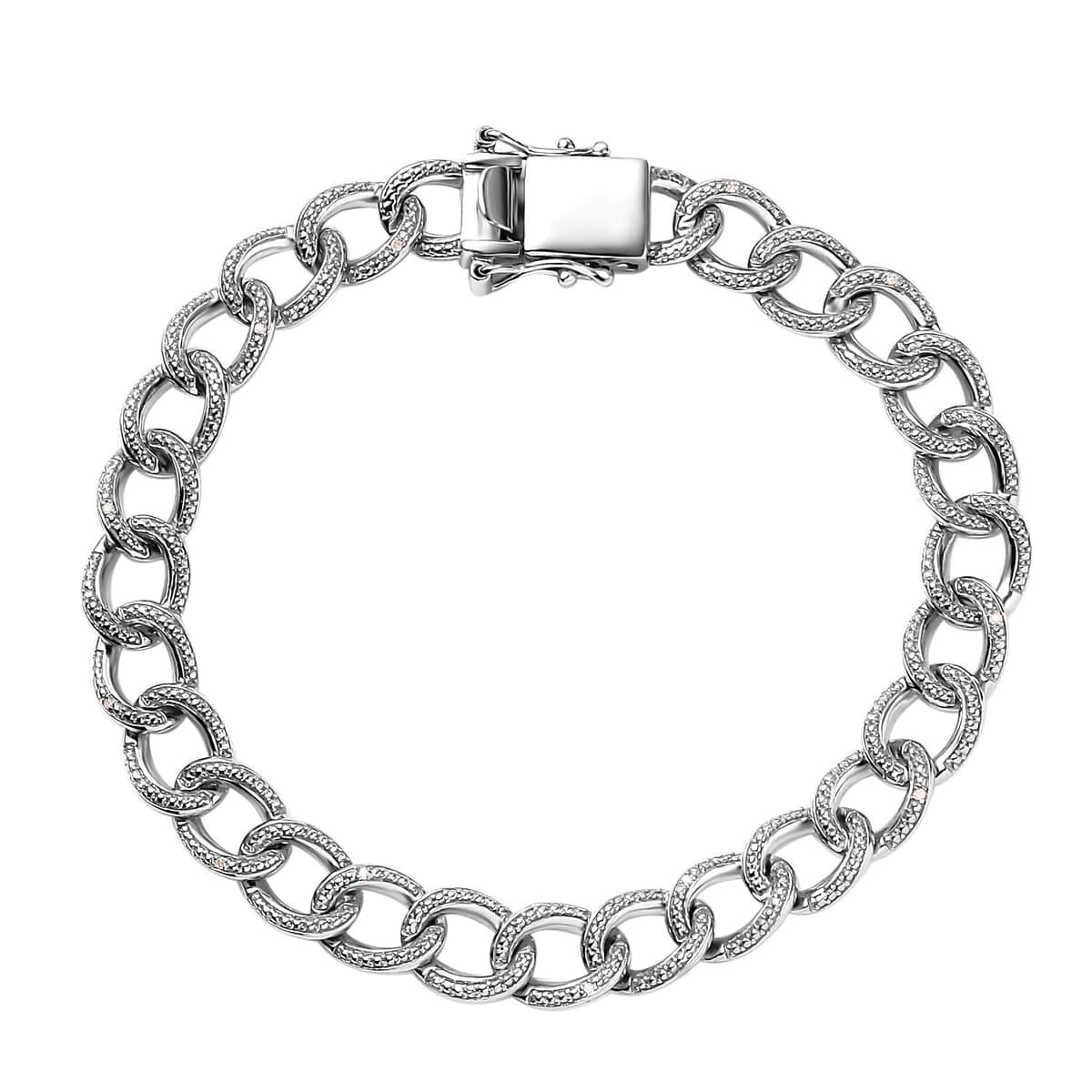 Karis Diamond Accent Curb Bracelet in Platinum Bond (7.25 In) image number 0