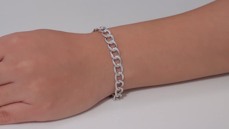 Karis Diamond Accent Curb Bracelet in Platinum Bond (7.25 In)