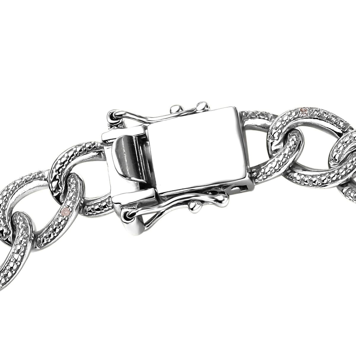 Karis Diamond Accent Curb Chain Bracelet in Platinum Bond (7.25 In) image number 3