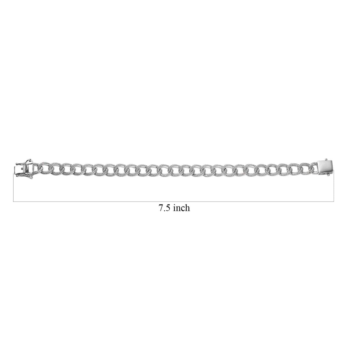 Karis Diamond Accent Curb Chain Bracelet in Platinum Bond (7.25 In) image number 4