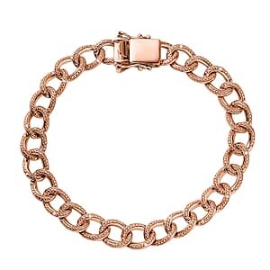 Karis Diamond Accent Curb Chain Bracelet in 18K RG Plated (7.25 In)