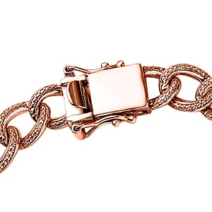 Karis Diamond Accent Curb Chain Bracelet in 18K RG Plated (7.25 In)