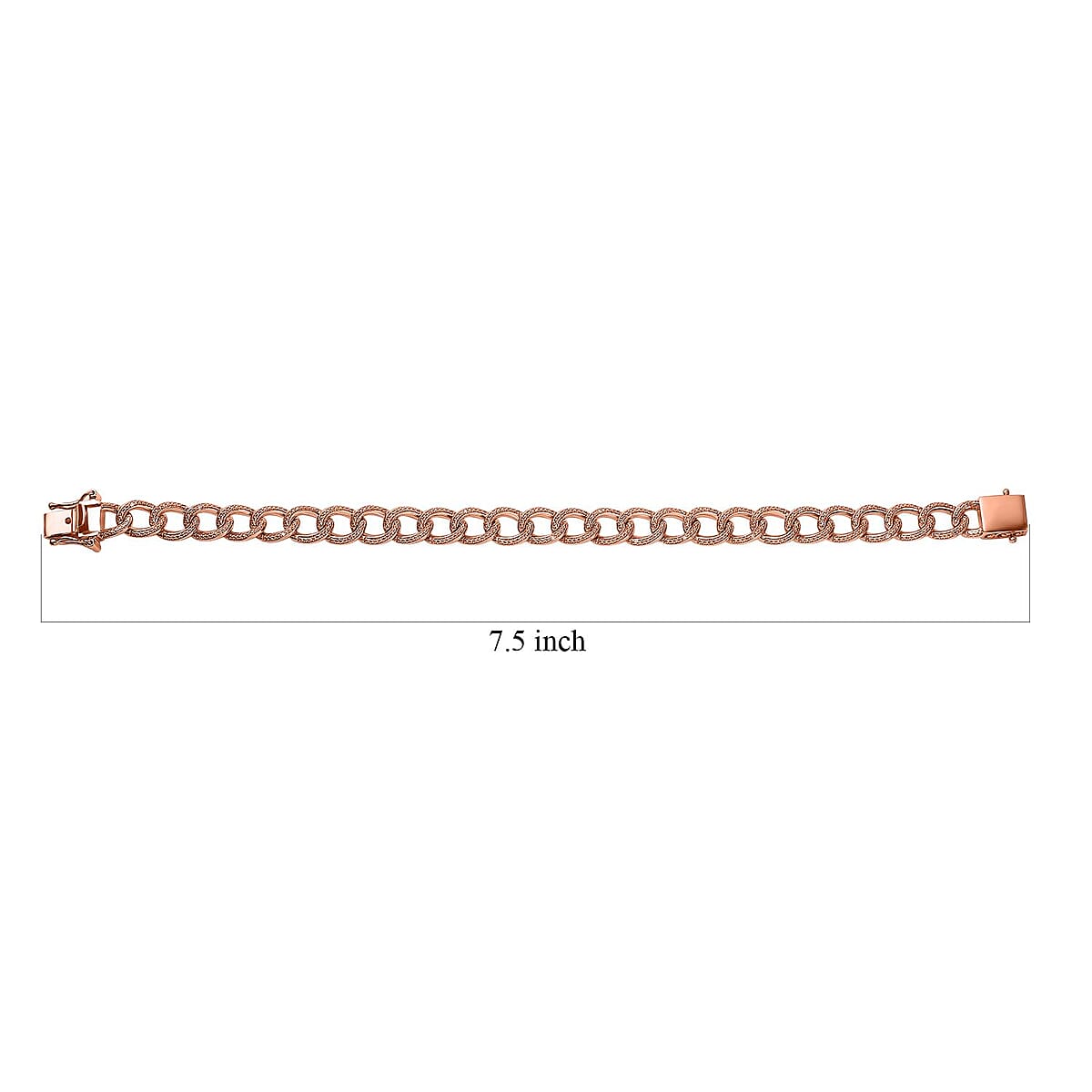 Karis Diamond Accent Curb Chain Bracelet in 18K RG Plated (7.25 In) image number 4