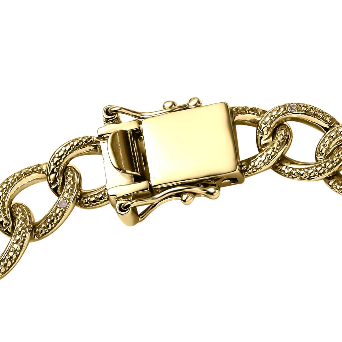 Karis Diamond Accent Curb Chain Bracelet in 18K YG Plated (7.25 In) image number 3