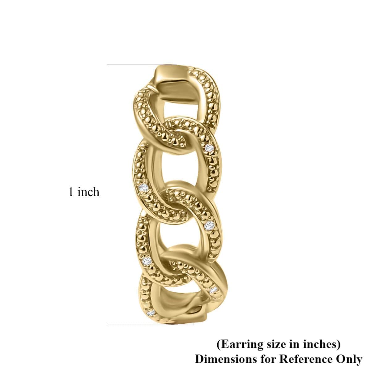 Karis Diamond Accent Curb Hoop Earrings in 18K Yellow Gold Plated image number 4