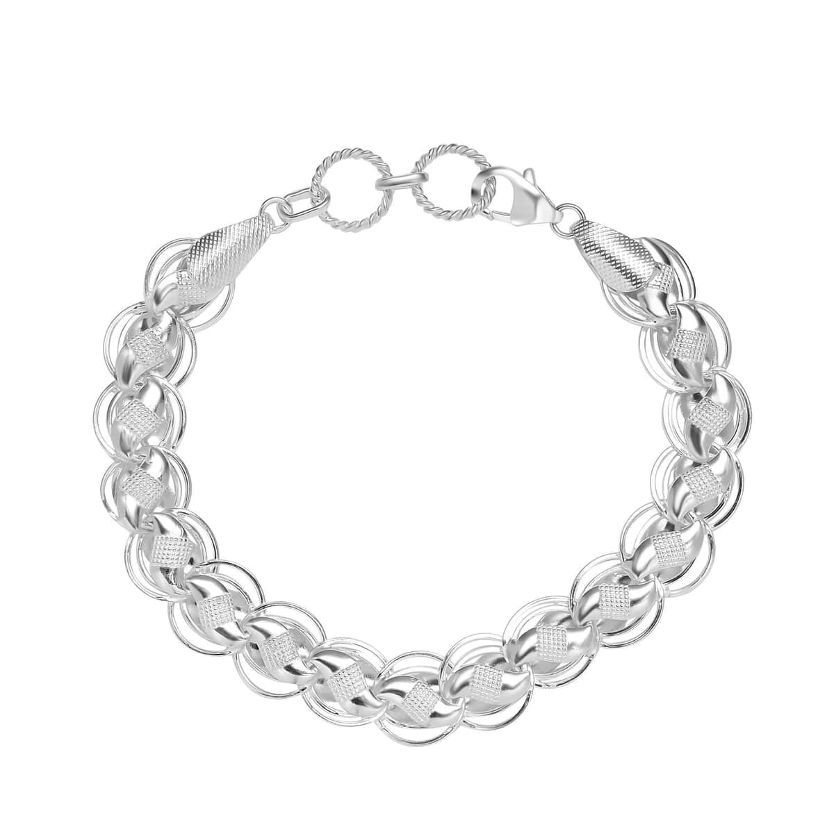 Artisan Crafted Sterling Silver Link Chain Bracelet (7.25 In) 15.75 Grams image number 0