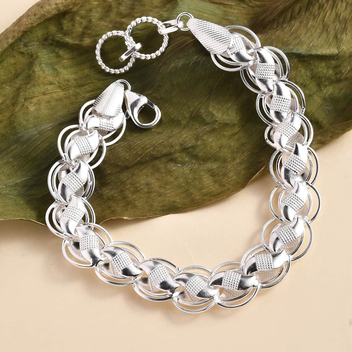 Artisan Crafted Sterling Silver Link Chain Bracelet (7.25 In) 15.75 Grams image number 1