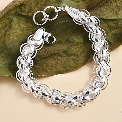 Artisan Crafted Sterling Silver Link Chain Bracelet (7.25 In) 15.75 Grams