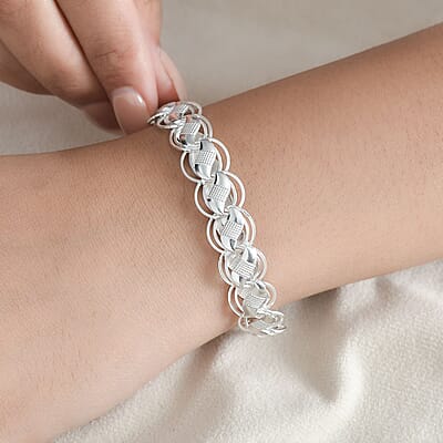 Artisan Crafted Sterling Silver Link Chain Bracelet (7.25 In) 15.75 Grams