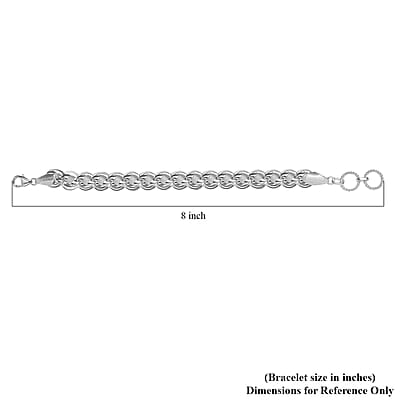 Artisan Crafted Sterling Silver Link Chain Bracelet (7.25 In) 15.75 Grams
