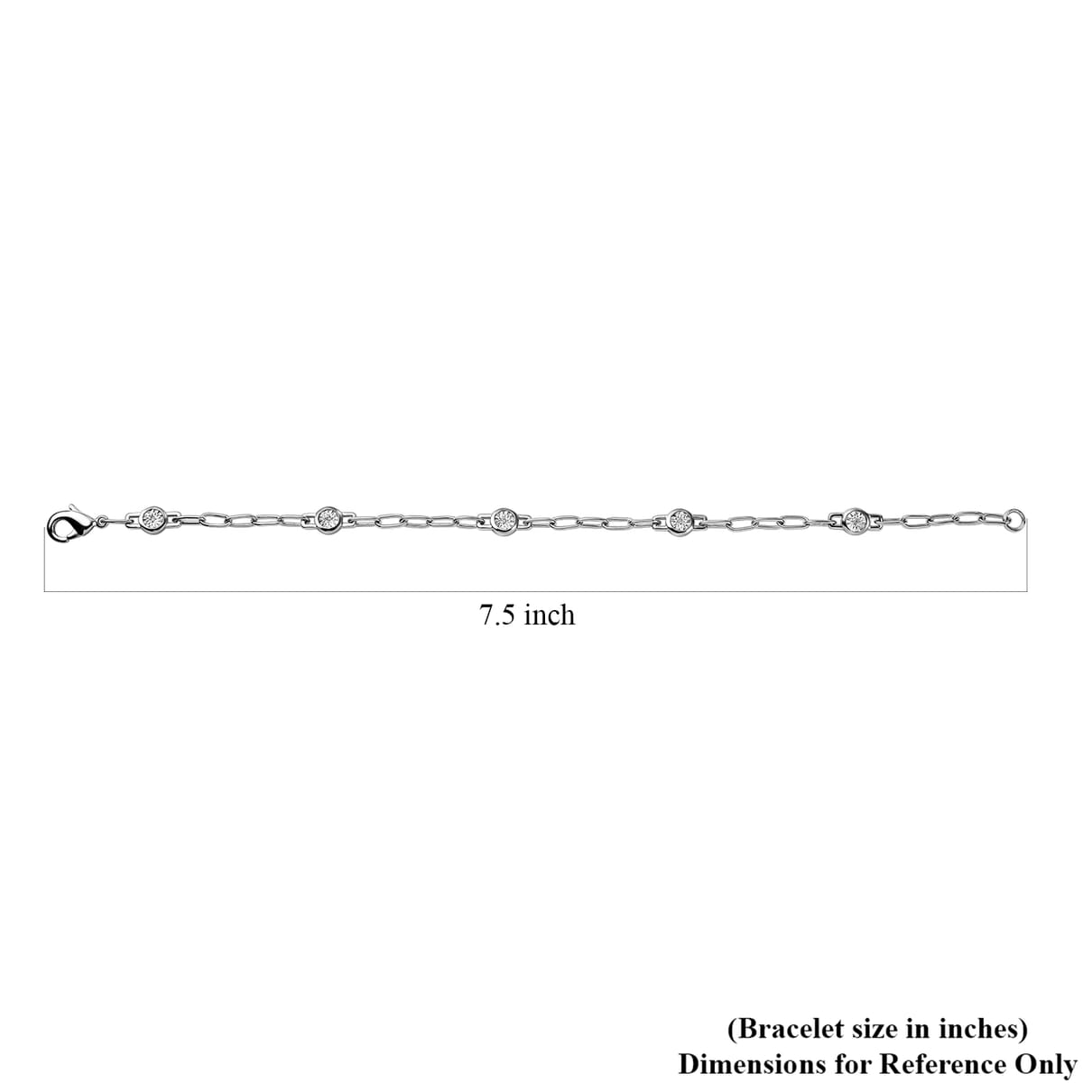 Karis Diamond Accent Paper Clip Chain Bracelet in 18K Yellow Gold Plate (7.25 In) image number 4
