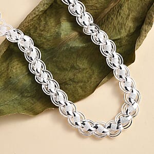 Artisan Crafted Link Chain Necklace in Sterling Silver 38.15 Grams 18 Inches