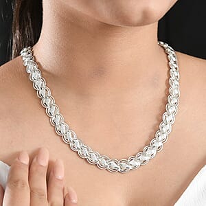 Artisan Crafted Link Chain Necklace in Sterling Silver 38.15 Grams 18 Inches