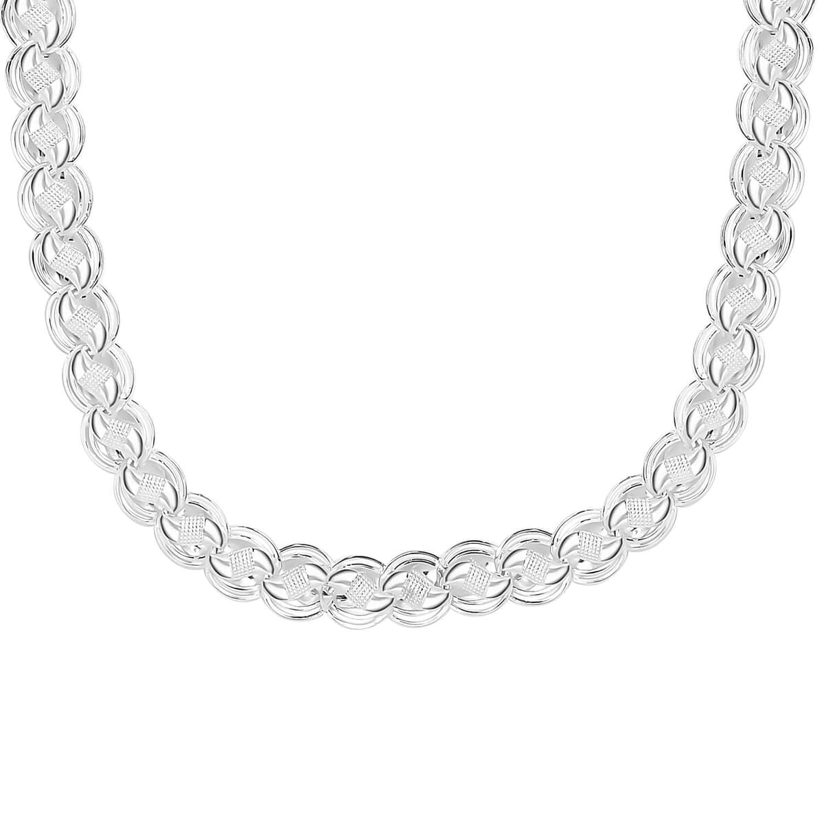 Artisan Crafted Link Chain Necklace in Sterling Silver 38.15 Grams 18 Inches image number 4