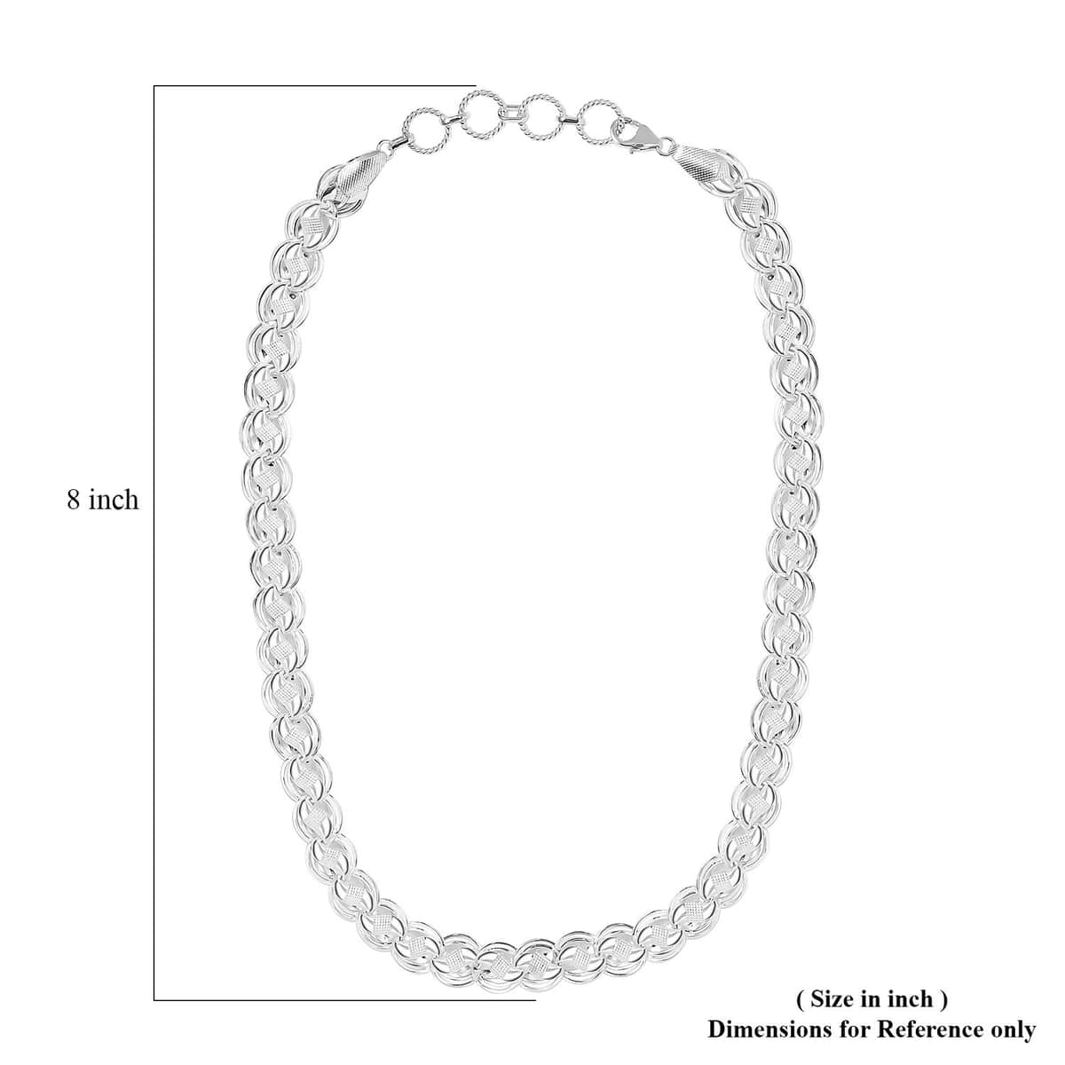 Artisan Crafted Link Chain Necklace in Sterling Silver 38.15 Grams 18 Inches image number 5