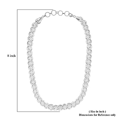 Artisan Crafted Link Chain Necklace in Sterling Silver 38.15 Grams 18 Inches