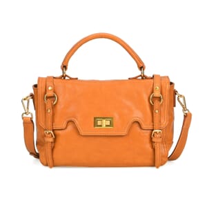 Italy Retro Noble Collection Brown Genuine Leather Crossbody Bag with Shoulder Strap