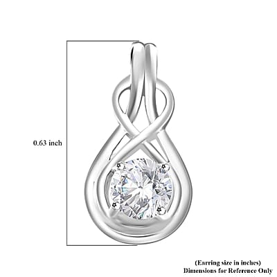 Simulated Diamond Love Knot Earrings in Sterling Silver
