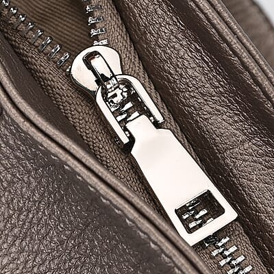 Italy Retro Noble Collection Beige Genuine Leather 2 in 1 Crossbody Bag with Shoulder Strap