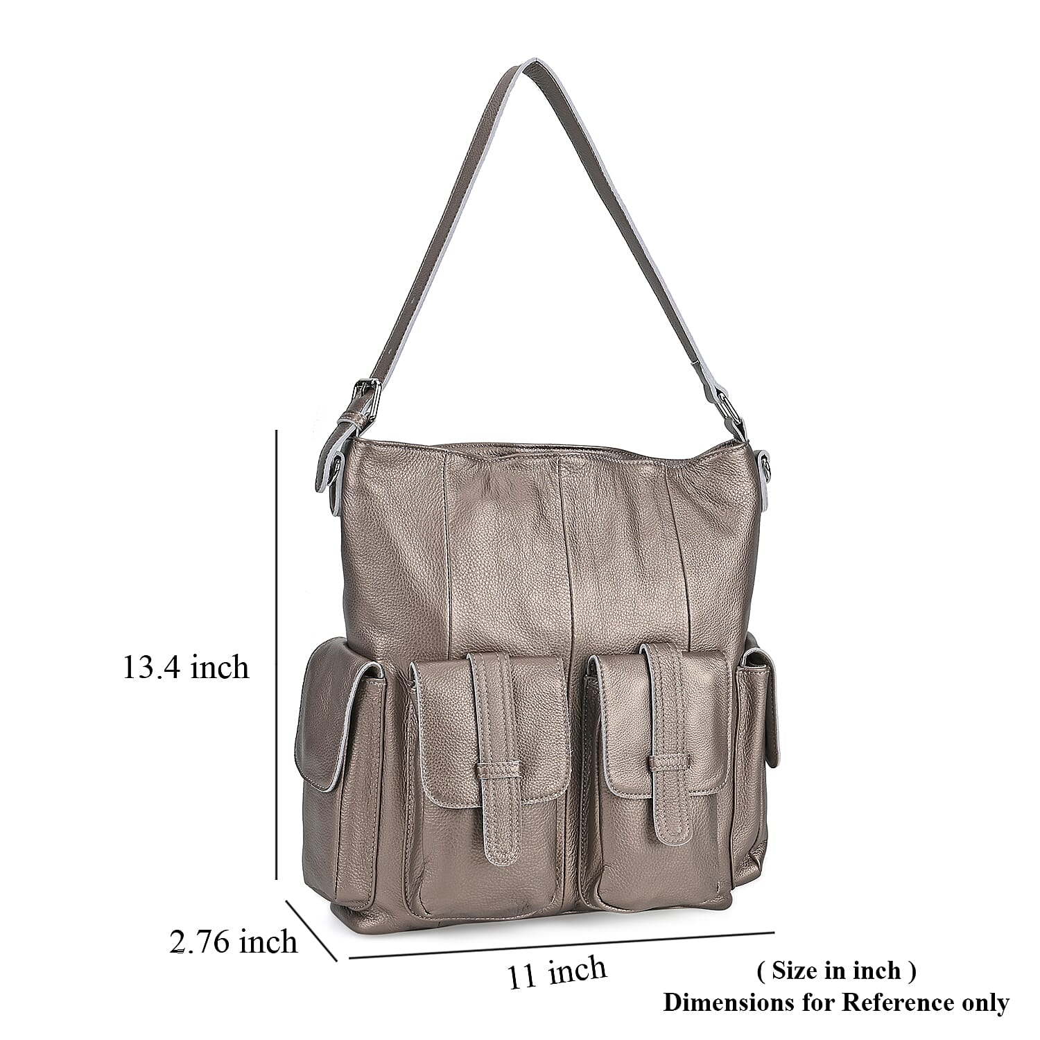 Italy Retro Noble Collection Beige Genuine Leather 2 in 1 Crossbody Bag with Shoulder Strap