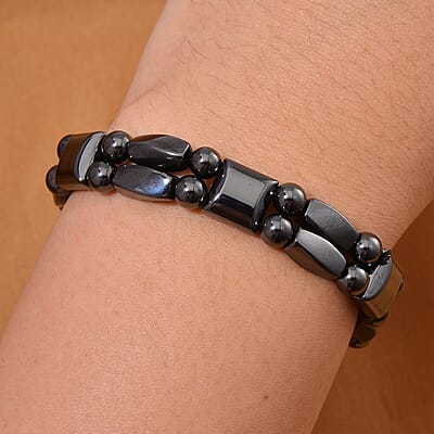 Hematite Stretch Section Bracelet 190.00 ctw