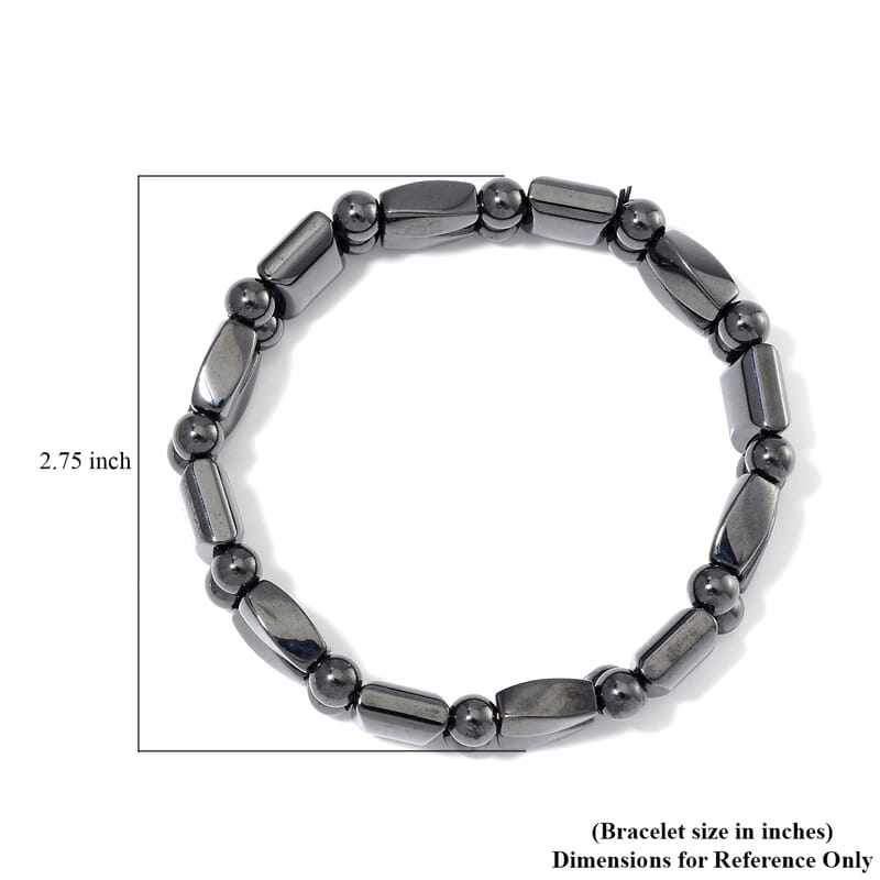 Hematite Stretch Section Bracelet 190.00 ctw