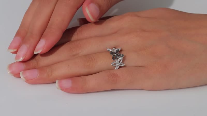 Karis Natural Champagne Diamond Accent Ring in 18K RG Plated and Platinum Bond