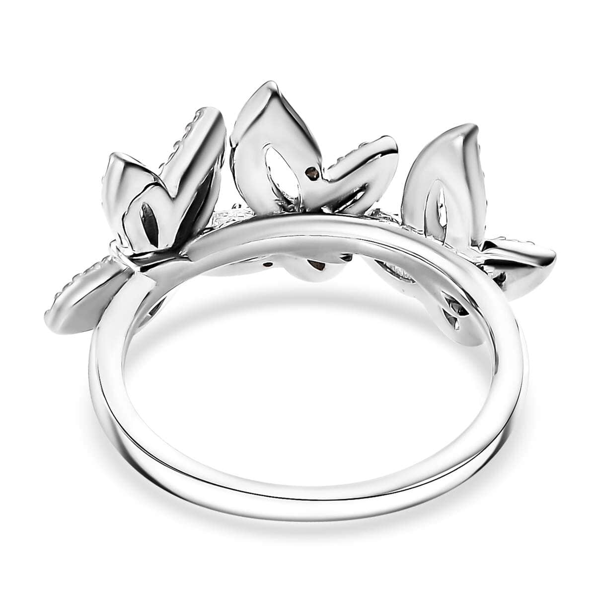 Karis Green Diamond Accent Butterfly Ring in Platinum Bond (Size 10.0) image number 4