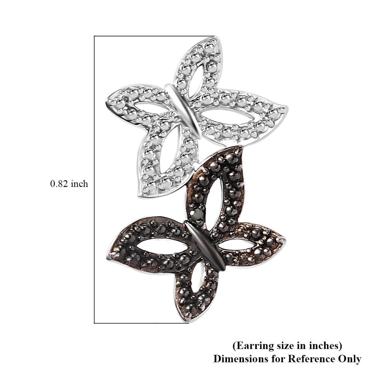 Karis Green Diamond Accent Butterfly Earrings in Platinum Bond image number 5