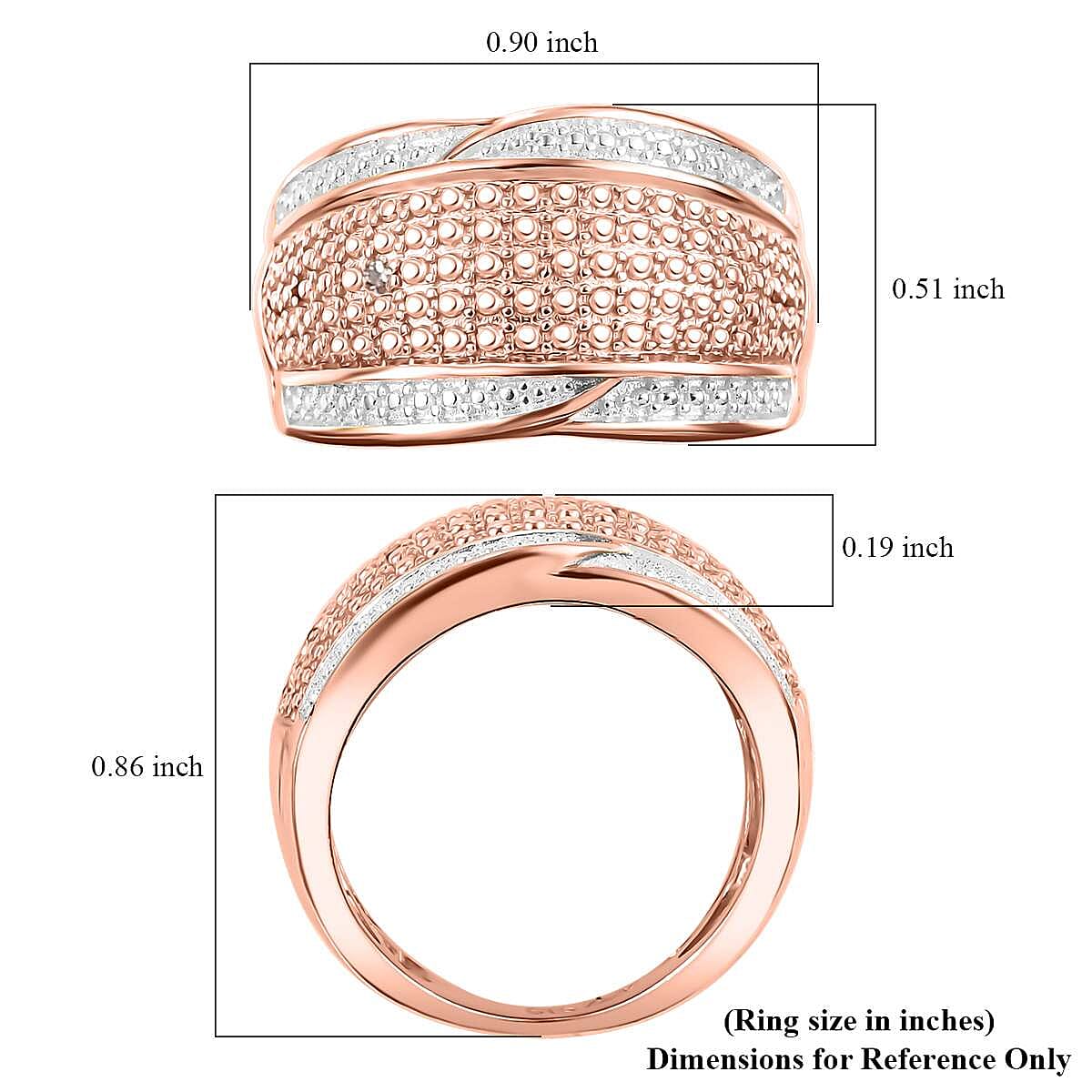 Karis Natural Champagne Diamond Accent Radiant Wave Ring in 18K RG Plated (Size 9.0) image number 5