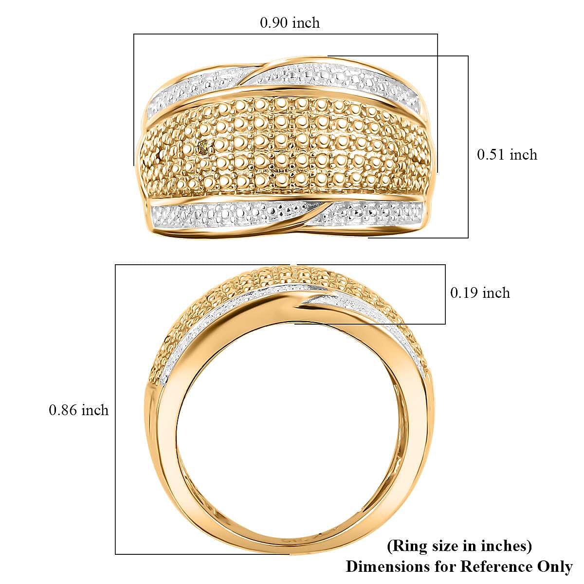 Karis Yellow Diamond Accent Band Ring in 18K Yellow Gold Plated (Size 8.0) image number 5
