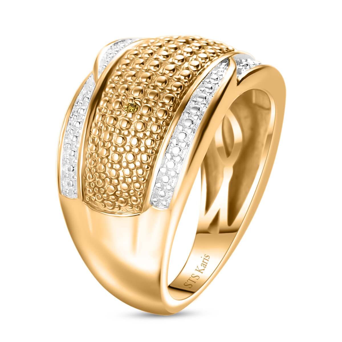 Karis Yellow Diamond Accent Band Ring in 18K Yellow Gold Plated (Size 9.0) image number 3